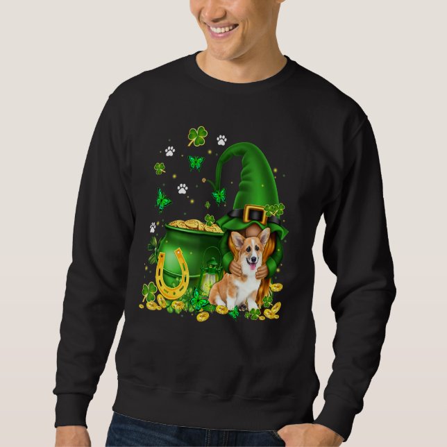 Moletom Gnomo U2013 Gnomo Hug Corgi St Patricks (Frente)
