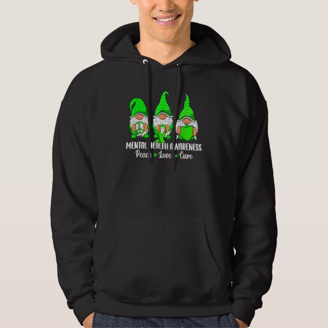 Moletom Gnomos Cons Paz Esperança Ama Awarenes Mentais (Frente)