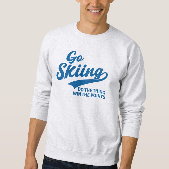 Moletom Go Skiing – Minimal Winter Sports Typography Desig (Frente)