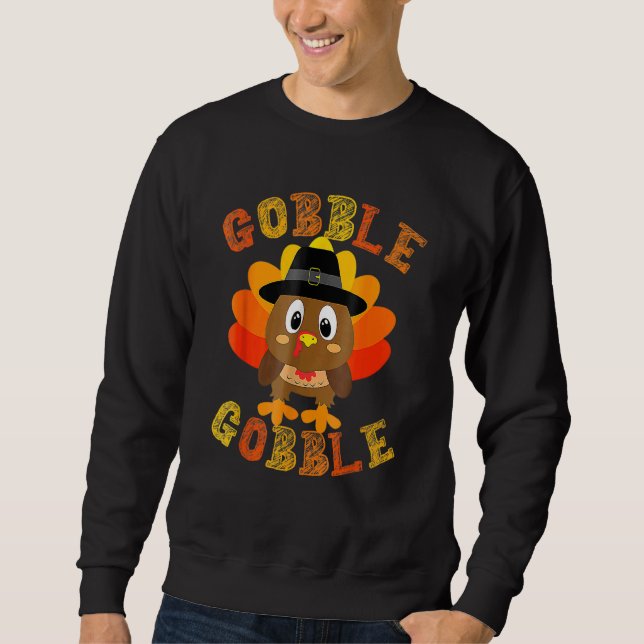 Moletom Gobble Gobble Gobble Turco Peregrindo Meninos Do Q (Frente)