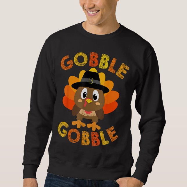 Moletom Gobble Gobble Gobble Turco Peregrindo Meninos Do Q (Frente)