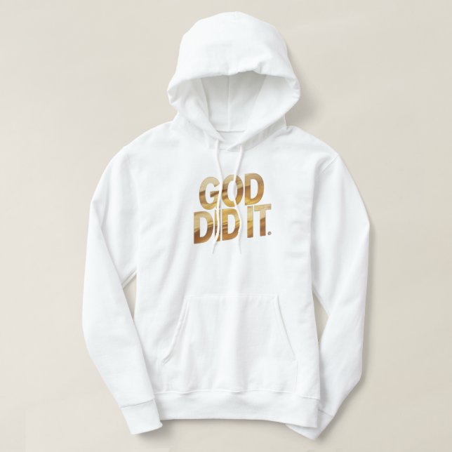 Moletom God Did It – Faith-Inspired Christian hoodie (Frente do Design)