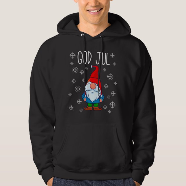 Moletom God Jul, Swedish Tomte Gnome, Scandinavian Merry (Frente)