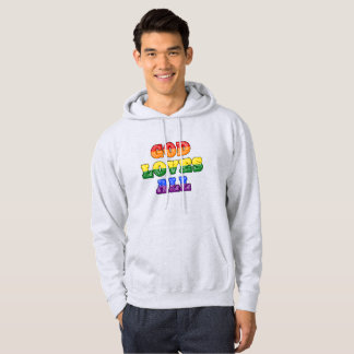 Moletom "God Loves All" Gay/LGBTQIA+/Queer Christian Pride