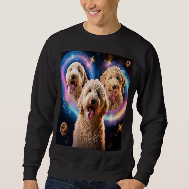 Moletom Goldendoodle In Space With Donuts Cute Doodle Boys (Frente)