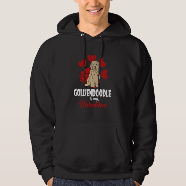 Moletom Goldendoodle Is My Valentine Love Heart  Dog (Frente)
