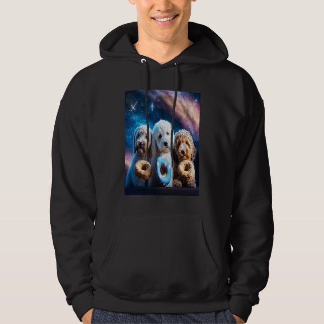 Moletom Goldendoodle No Espaço Com Rosquinhas Cute Doodle  (Frente)