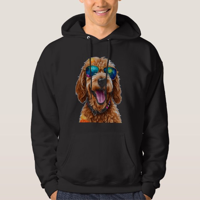 Moletom Goldendoodle Óculos de sol Ouro de rabisco de cão  (Frente)