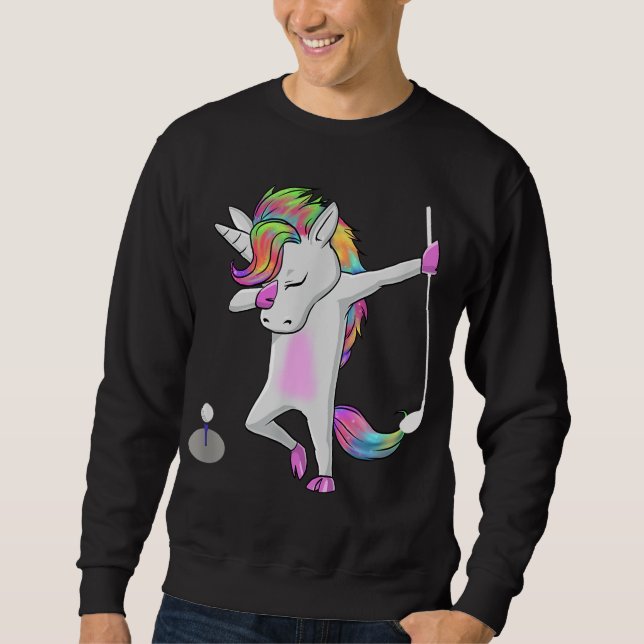 Moletom Golf Dabbing Unicorn Funny Dab Dance Funny Gift (Frente)