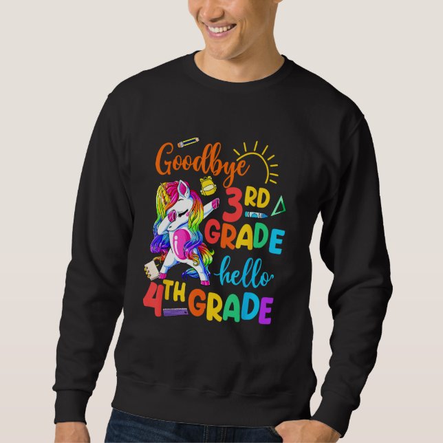 Moletom Goodbye 3rd Grade Hello 4th Grade Unicorn Girls 20 (Frente)
