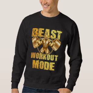 Moletom Gorilla Beast Workout Mode Dourado Levantamento Pe
