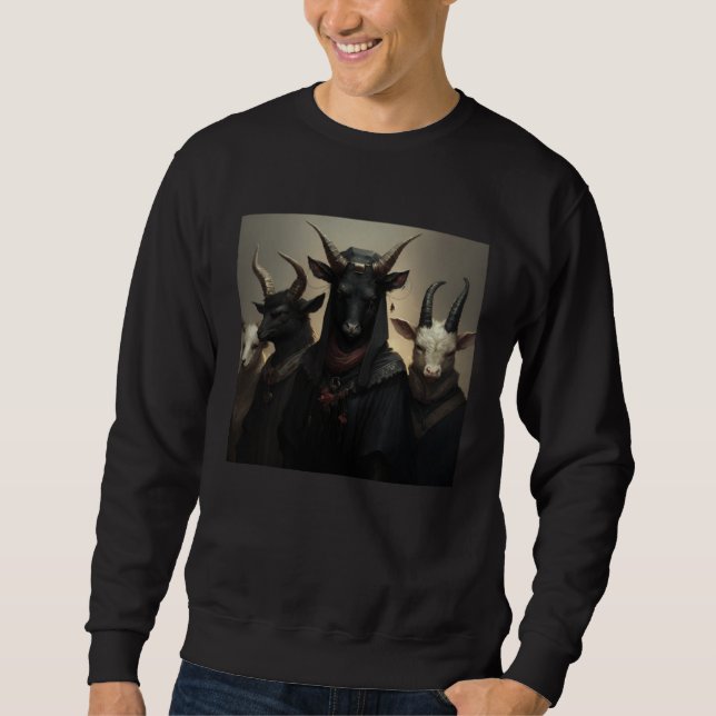 Moletom Gothic Farm Animals in Goth Black Cloaks (Frente)