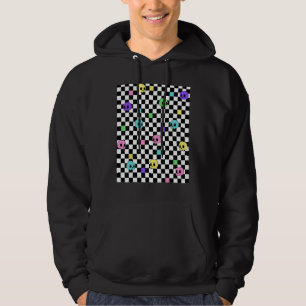 Moletom Gótico Pastel Gothic Love Skeleton Head Retro Chec