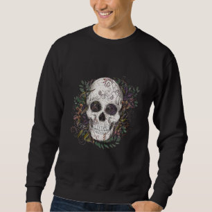 Moletom Gráfico Antigo Flor Caveira Sorridente