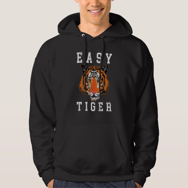 Moletom Gráfico Casual-Chic Com Tigre Fácil Para As Mulher (Frente)