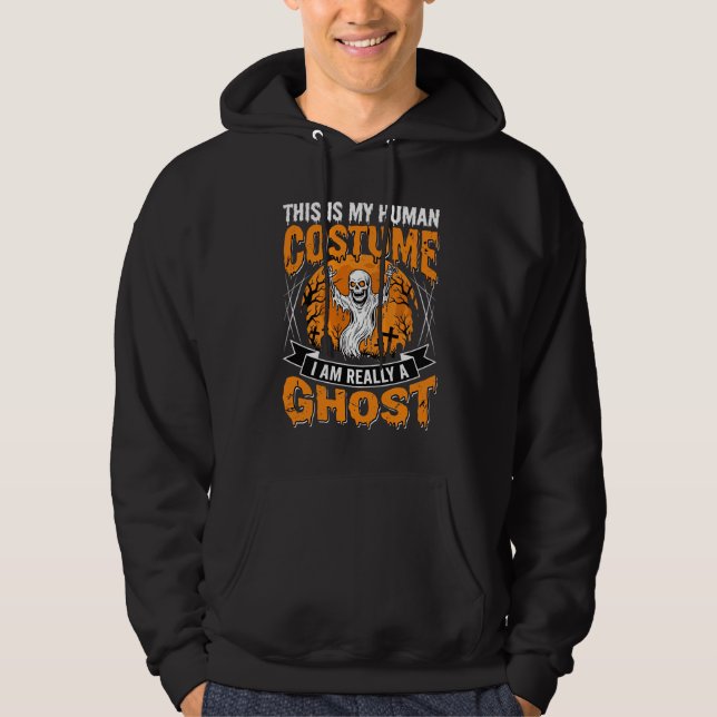 Moletom Gráfico de Fantasma Esqueleto de Roupa Humana de H (Frente)