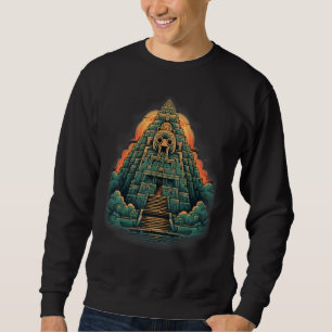 Moletom Gráfico do Templo da Selva Mística Pirâmide Azteca