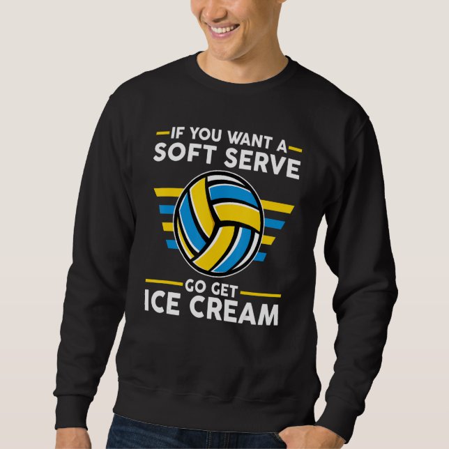 Moletom Gráfico Engraçado De Voleibol Masculino (Frente)