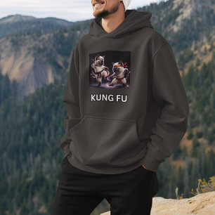 Moletom Gráficos Épicos de Kung Fu com Gatinhos Siameses