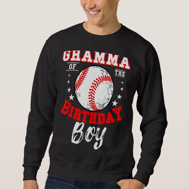 Moletom Gramma Do Garoto Birthday Baseball Theme Bday Cel (Frente)