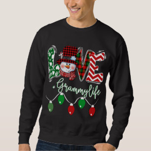 Moletom Grammy Snowman Love Grammy Life Christmas Red Plai