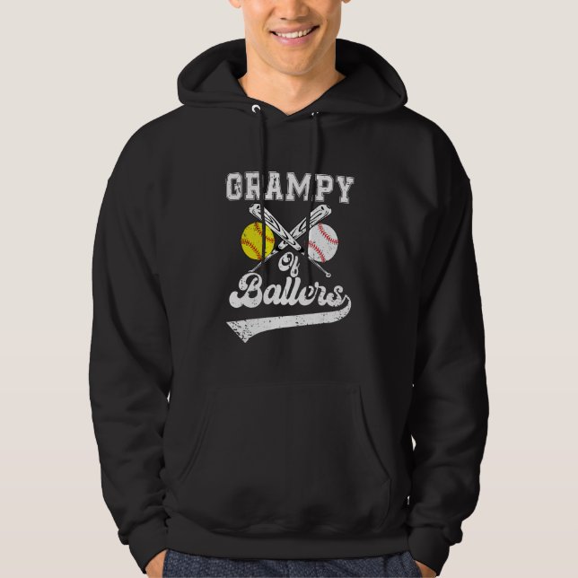 Moletom Grampy Of Ballers Softball Baseball Player Father  (Frente)