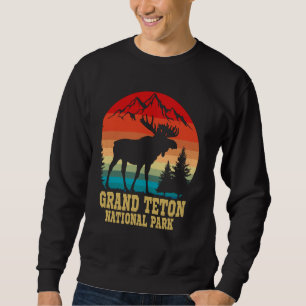 Moletom Grand Teton National Park Wyoming Retro Moose Trav