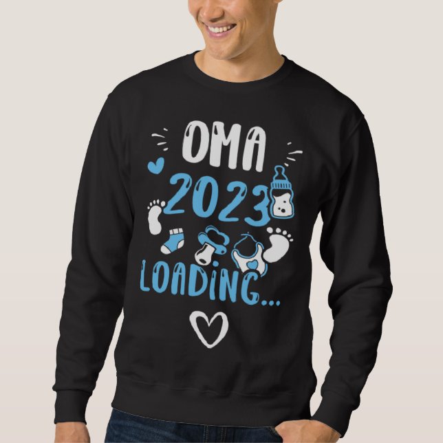 Moletom Grandma Oma 2023 Loading   Baby Boy Sayings (Frente)