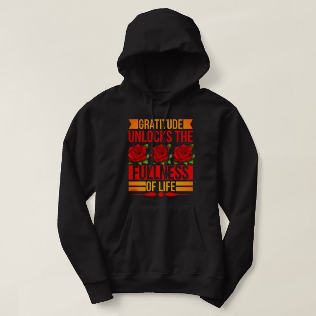 Moletom GRATITUDE DESBLOQUEIA A INTEGRIDADE DA VIDA inspir (Frente do Design)