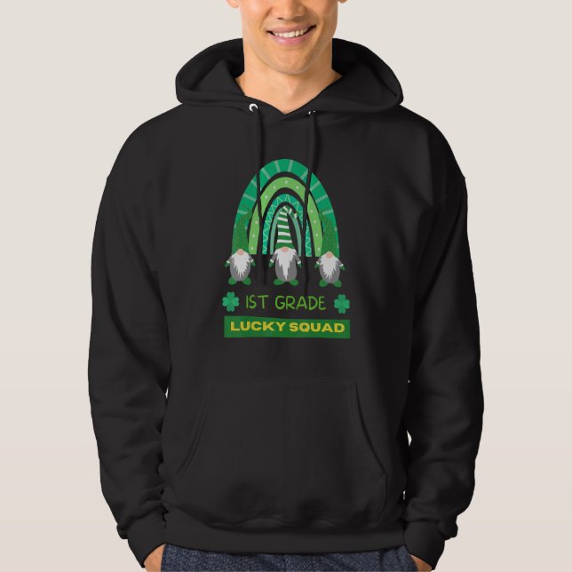 Moletom Grau 1rua Rainbow Gnomo Happy St Patricks Da (Frente)