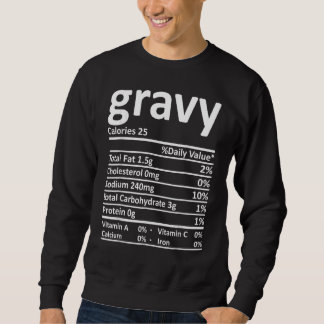 Moletom Gravy Nutrition Facts Graças à Comida de Natal