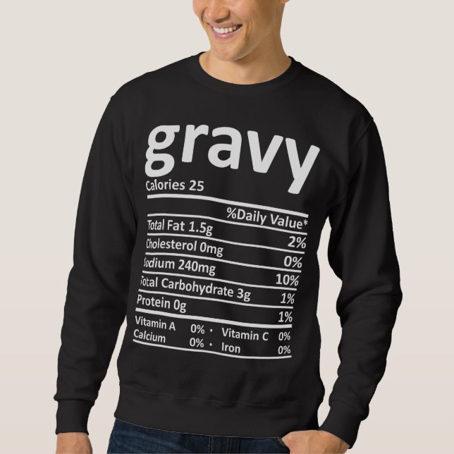 Moletom Gravy Nutrition Graças Fatos de Comida de Fatos de (Frente)