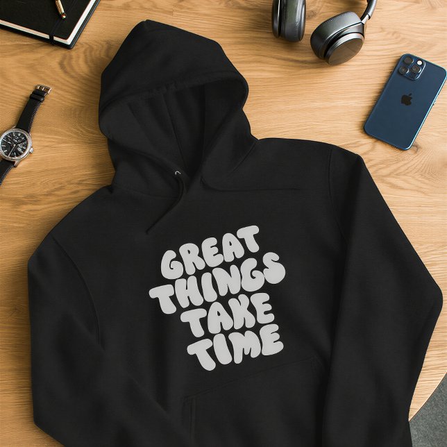 Moletom Great Things Take Time Hoodie – Retro Aesthetic  (Criador carregado)