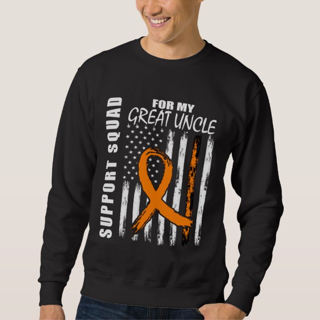 Moletom Great Uncle Leukemia Awareness American Flag Suppo (Frente)