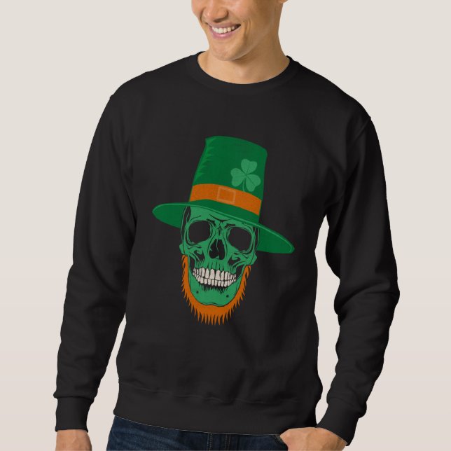 Moletom Green Shamrock Skull Irish Flag Ireland St Patrick (Frente)