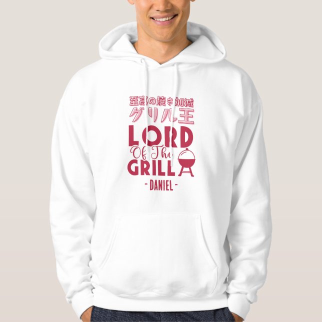 Moletom Grill Lord Modern Red Typography for BBQ Dads (Frente)