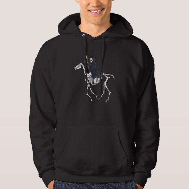 Moletom Grim Reaper Dirigindo Um Esqueleto Assustador Deat (Frente)