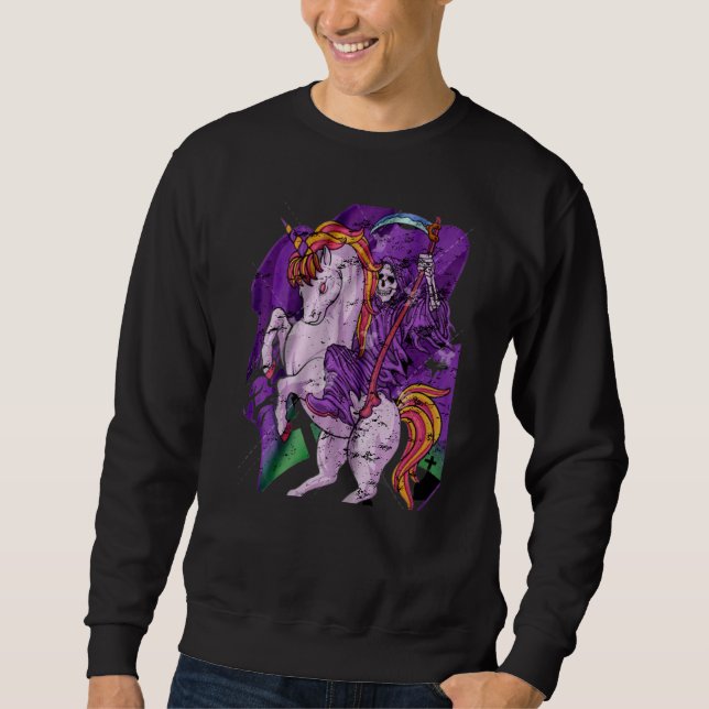 Moletom Grim Reaper Unicorn Pastel Gótico Death Skeleton M (Frente)