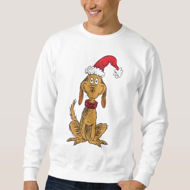 Moletom Grinch Clássico | Max - Chapéu de Papai Noel (Frente)