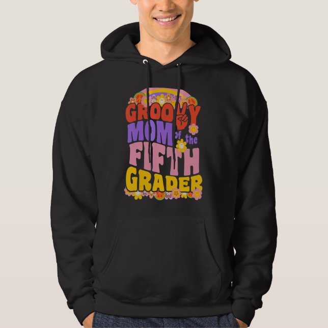Moletom Groovy Mãe do 5º Grader Retro Wavy 70s (Frente)
