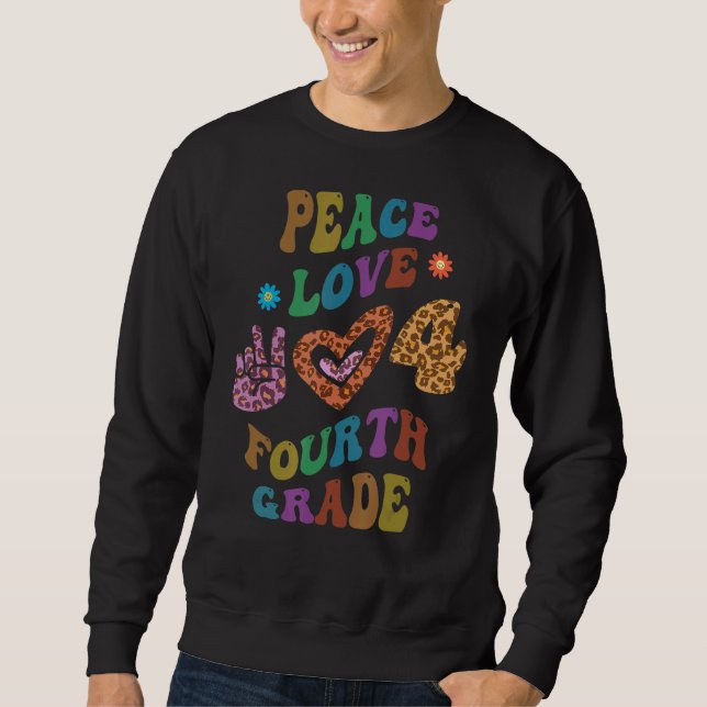 Moletom Groovy PEACE LOVE 4.º GRAU Leopard Impressão 4.º G (Frente)