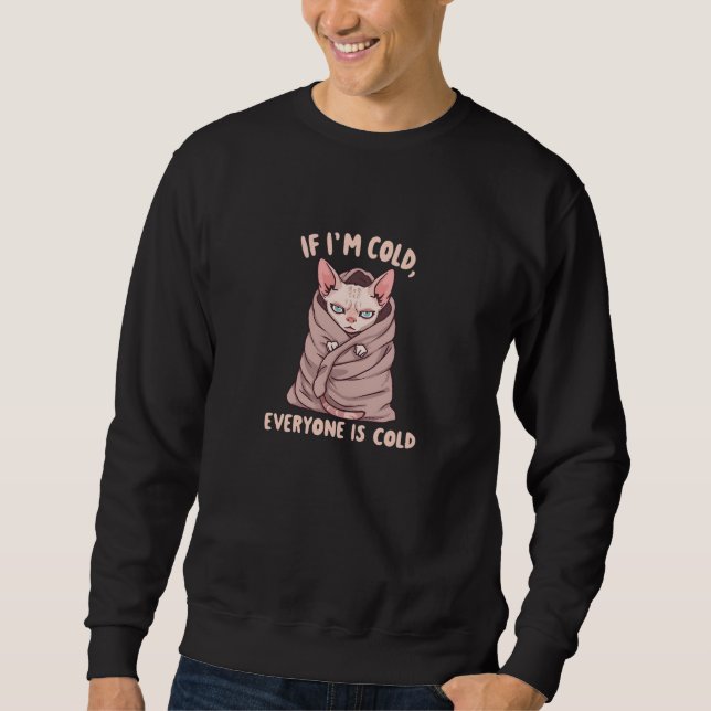 Moletom Grumpy Sphynx Cat Cold Humor Illustration (Frente)