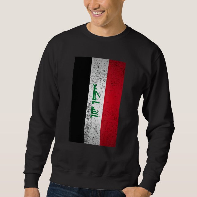 Moletom Grunge Iraque Flag Retro Oriente Médio Curdo Árabe (Frente)