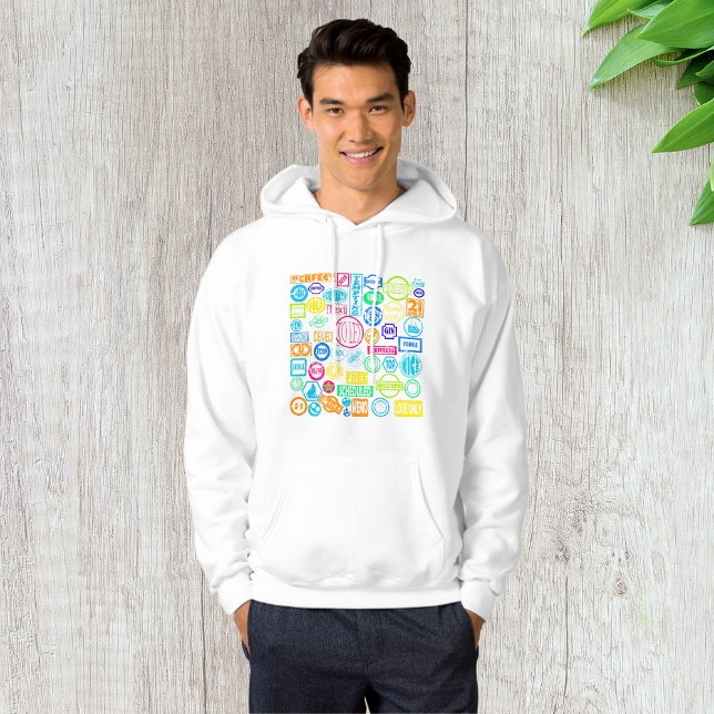 Moletom Grunge Stamp Collection Mens Hoodie (Criador carregado)