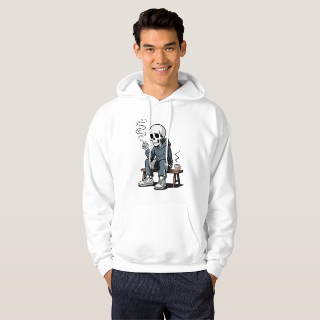 Moletom Grungy Skeleton in Hoodie Graphic Art  (Frente Completa)