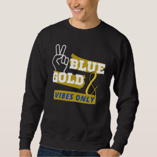 Moletom Grupo de Dia de Jogo Azul e Dourado para Futebol d