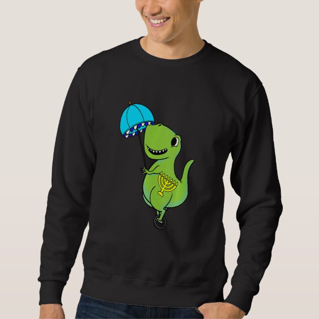 Moletom Guarda-chuva de dinossauro para crianças Hanukkah  (Frente)