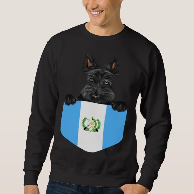 Moletom Guatemala Flag Scottish Terrier Dog In Pocket (Frente)
