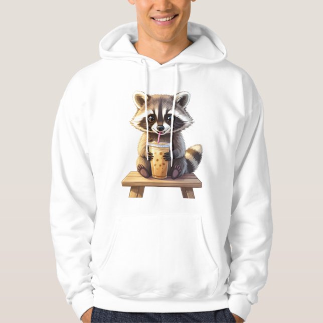 Moletom Guaxinim Bebendo Café Gelado (Frente)