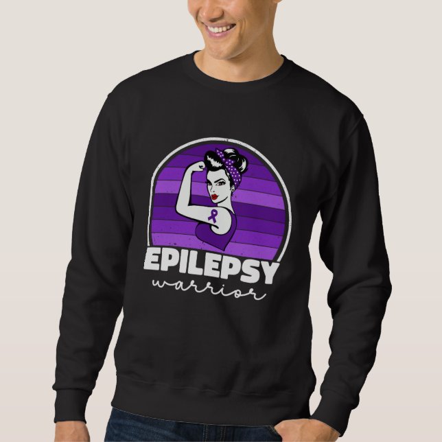 Moletom Guerreira da Epilepsia Para Mulheres Mãe Roxo Cons (Frente)
